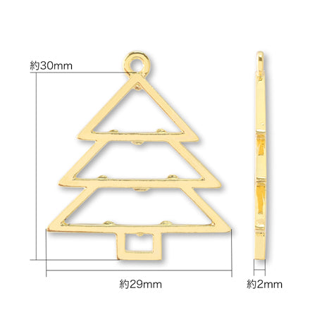 レジンフレーム クリスマス ツリー　ゴールド