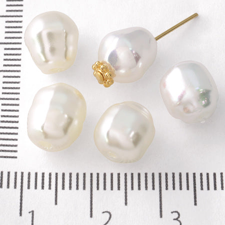 Resin pearl baroque semi-round cream