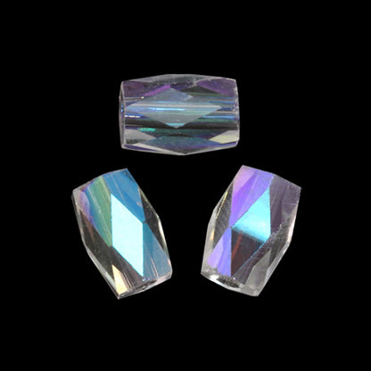Glass cut beads rectangle crystal AB
