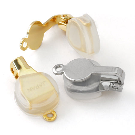 Clip with round plate ring rhodium color