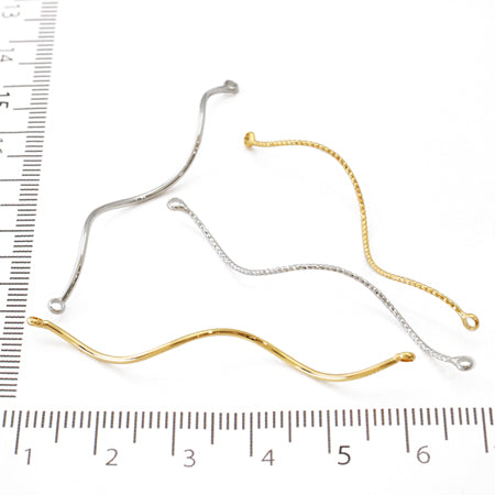 Metal stick round wire spiral 2 rings gold