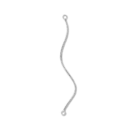 Metal stick pattern line spiral 2 rings rhodium color