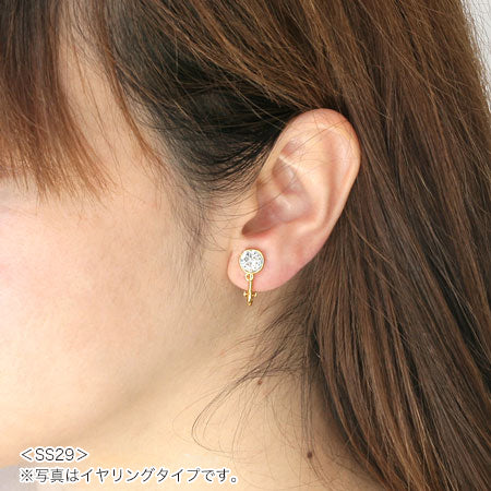 Earrings stainless steel with stone ring 