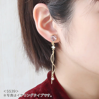Earrings stainless steel with stone ring 