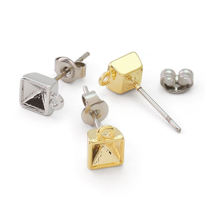 ピアス ステンレス 石座カン付 