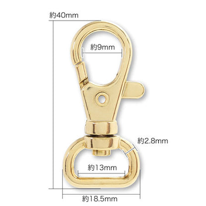 Keychain Nasukan 2 for flat string with rotating ring Gold
