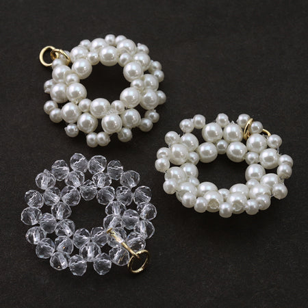 Swing parts round knit pearl cream/G