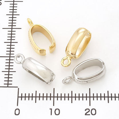 つなぎカン 甲丸 カン付 約3.6×6.4×10mm　ロジウムカラー