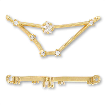 Charm Constellation 2 Capricorn 2 rings cubic zirconia/G