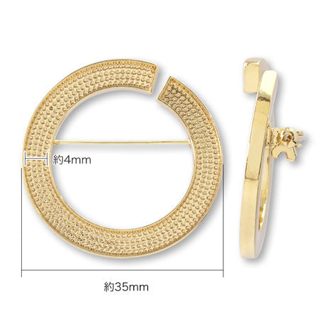 Mucus clay brooch deformed round gold