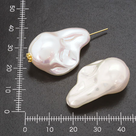 Resin pearl Baroque drop 2 cream