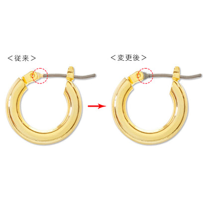 Earrings titanium hoop chunky rhodium color