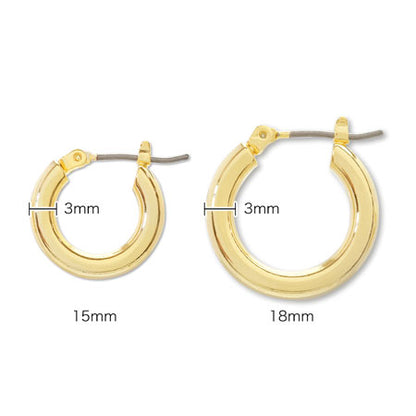 Earrings titanium hoop chunky rhodium color