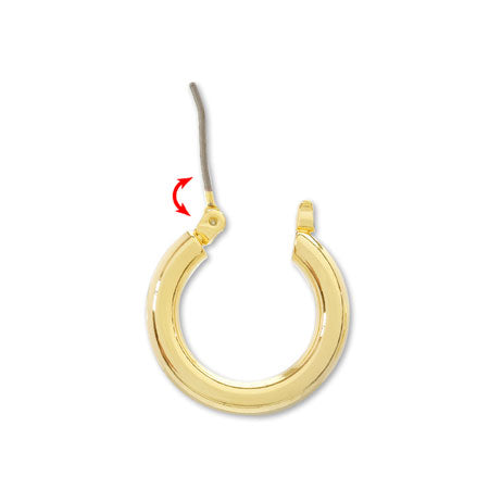 Earrings titanium hoop chunky rhodium color