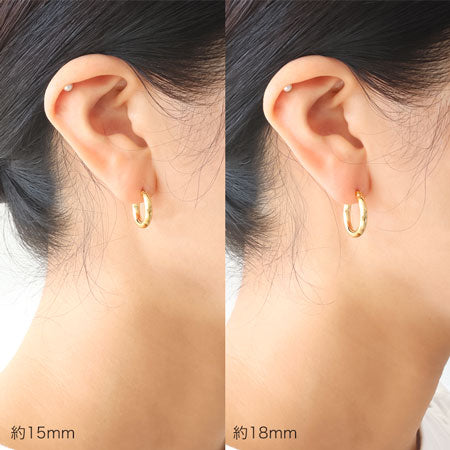 Earrings titanium hoop chunky rhodium color