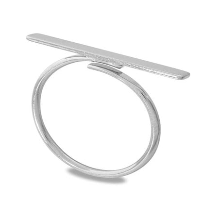 リング台 バー付 約2.5×22mm　ロジウムカラー