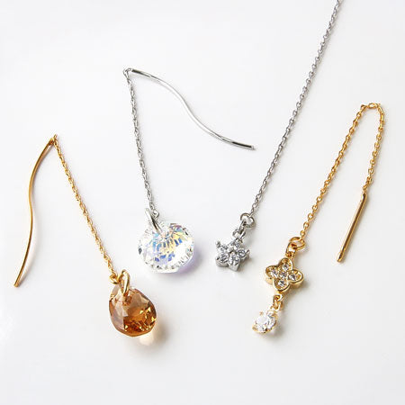 American Earrings Wave No.2 Rhodium Color