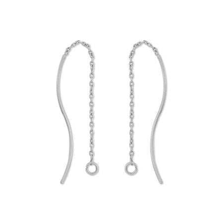 American Earrings Wave No.2 Rhodium Color
