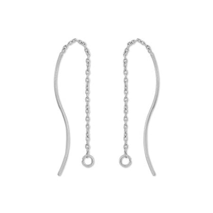 American Earrings Wave No.2 Rhodium Color