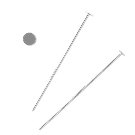 デザインピン 丸皿 3mm　ロジウムカラー
