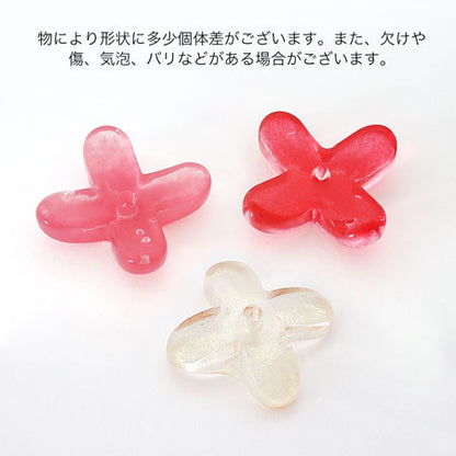 ガラスビーズ 4弁花　ミックス