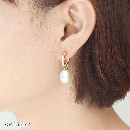 Gold hoop with metal hoop ring