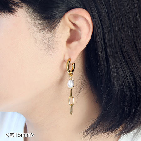 Gold hoop with metal hoop ring