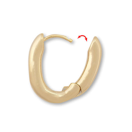 Design earrings hoop oval gold