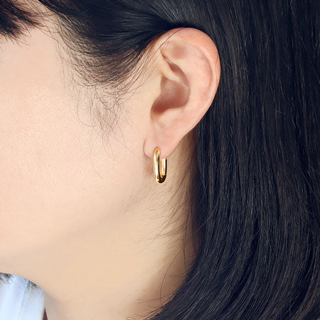Design earrings hoop oval gold