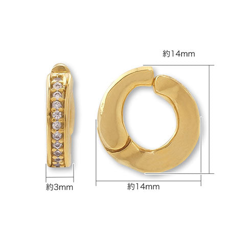 Ear cuff spring type No.1 cubic zirconia/RC