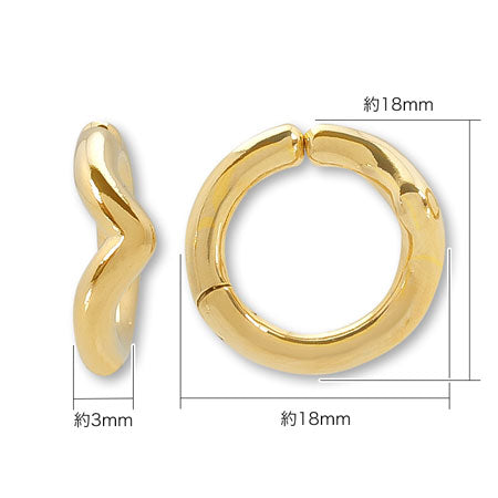 Ear cuff spring type No.2 rhodium color