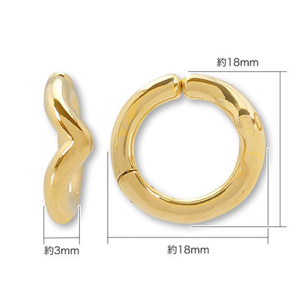Ear cuff spring type No.2 rhodium color
