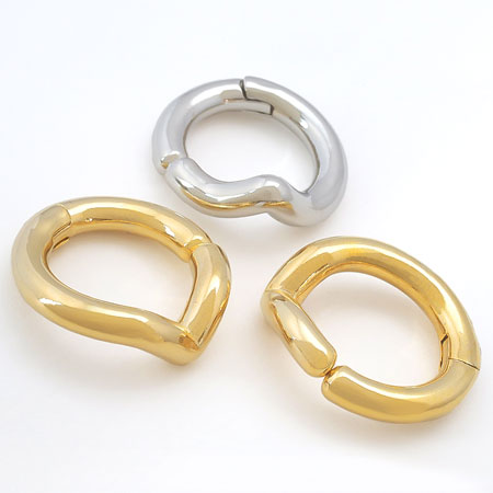 Ear cuff spring type No.2 rhodium color