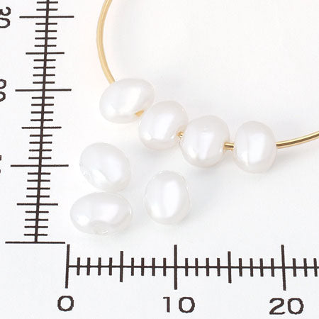 Resin Pearl Baroque Beans 7 White AB