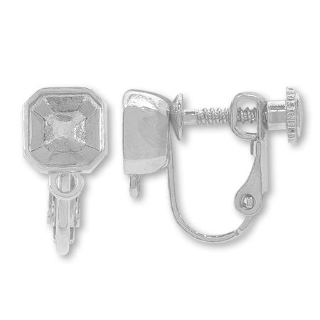 Earrings screw spring with stone ring 