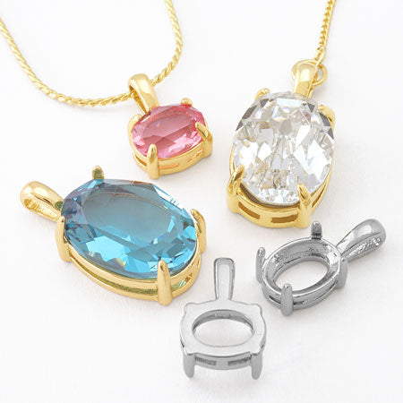 バチカン付石座 オーバル ＃4120用　ロジウムカラー