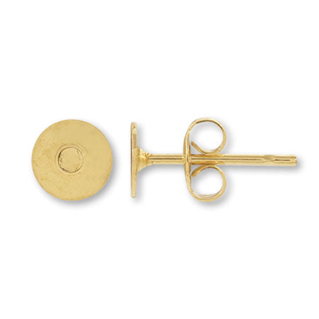Stainless steel piercing round plate gold