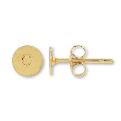 Stainless steel piercing round plate gold