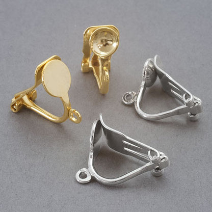 Soft fit earrings with round ring, gold