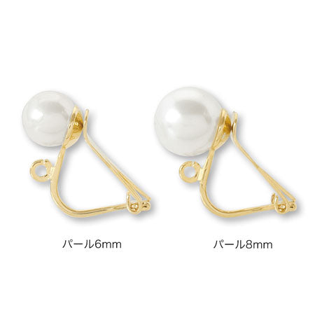 ソフトフィットイヤリング おわんカン付 丸玉6-8mm用　ゴールド