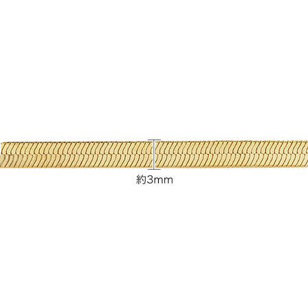 Chain necklace snake flat width approx. 3mm (with adjuster) rhodium color