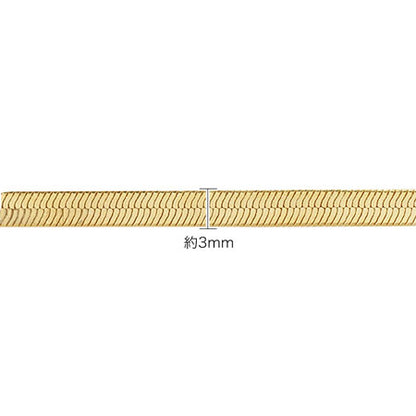 Chain necklace snake flat width approx. 3mm (with adjuster) rhodium color