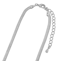 チェーンネックレス スネーク平 幅約3mm(アジャスター付) 　ロジウムカラー