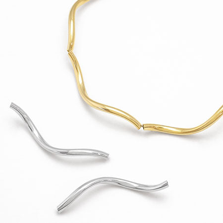 Curved pipe spiral gold