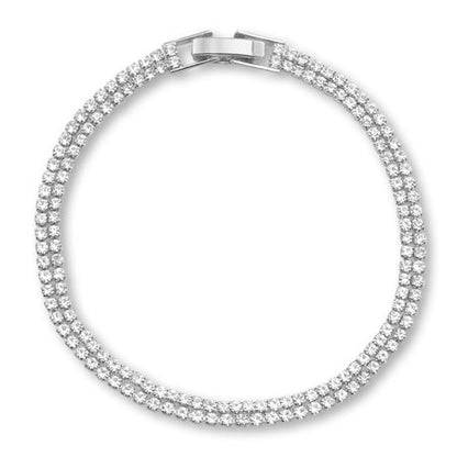 Chain bracelet continuous claw No.1 rhodium color