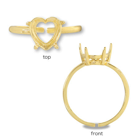 Ring stand with stone seat heart 