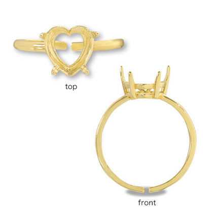 Ring stand with stone seat heart 