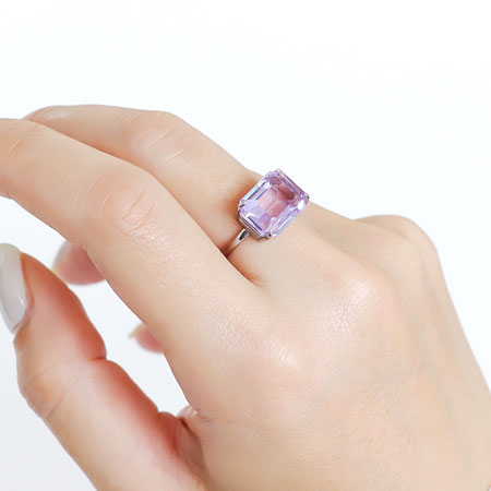 リング台 石座付レクタングル ＃4610 14×10mm　ロジウムカラー