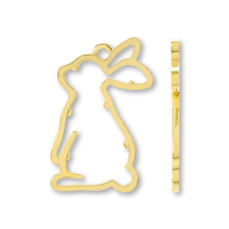 Resin frame rabbit No.1 gold