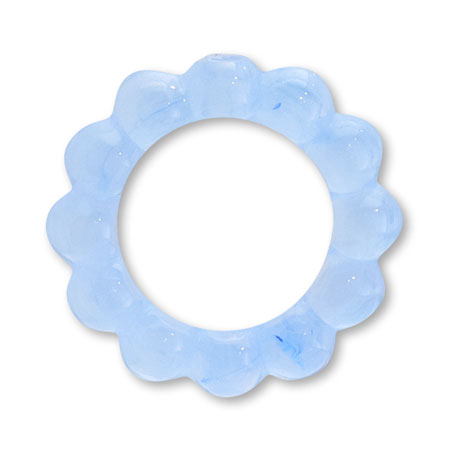 Acrylic German Bubble Ring Tranquil Blue Marble